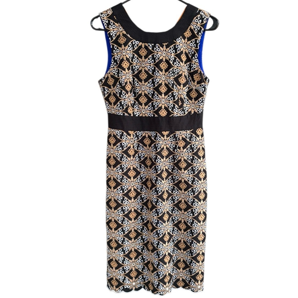 Like New Anthropologie HD In Paris Embroidered Cutwork Column Dress Size 6